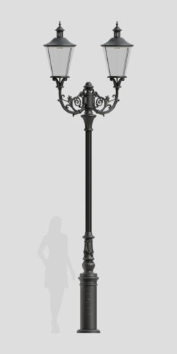 Lanterna B2B/03 com dois braços, ricamente decorada