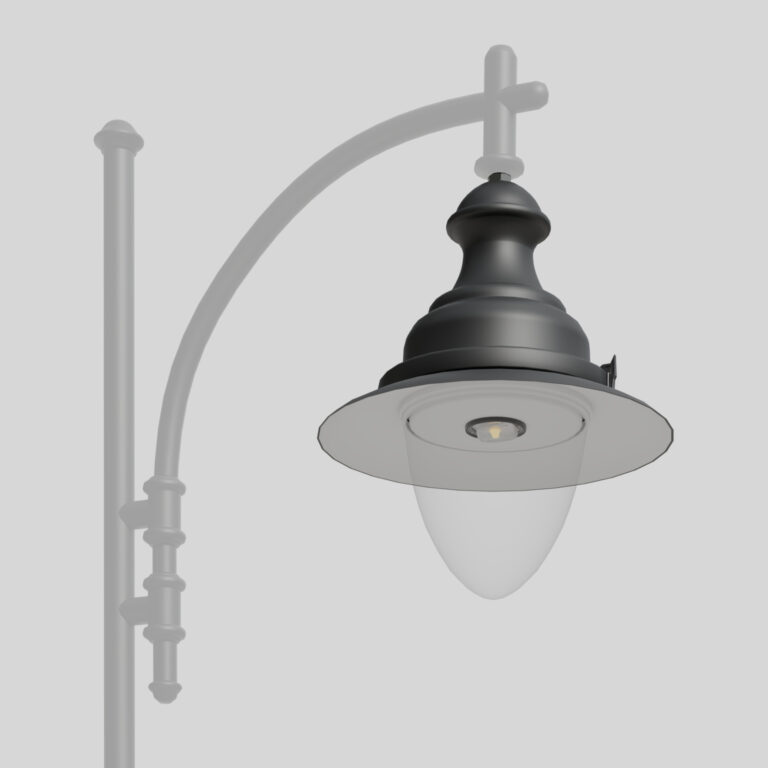 04 Aries B, luminária com abajur cónico.